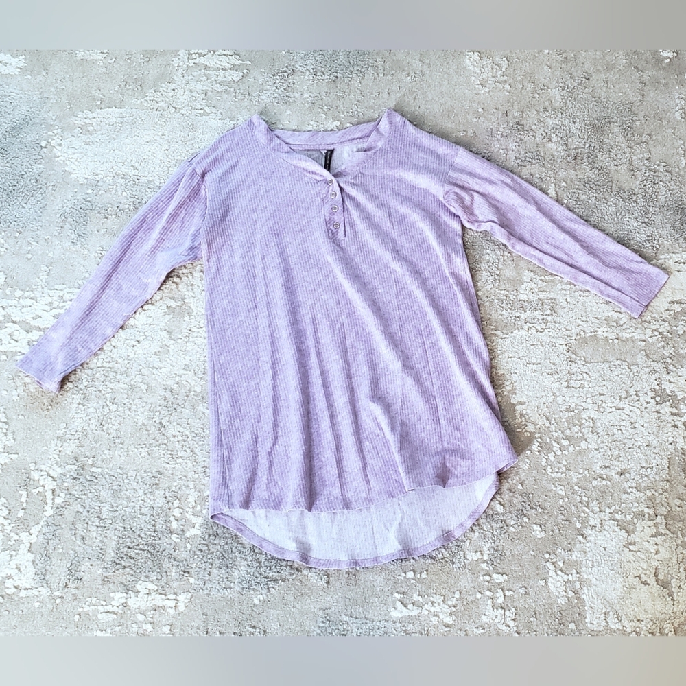Lavender Long Sleeve Henley Top
